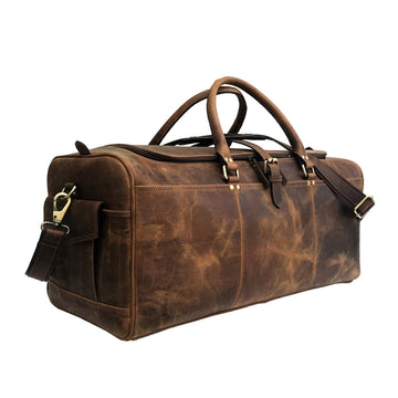 Hanoverian Brown Genuine Leather Weekend Bag